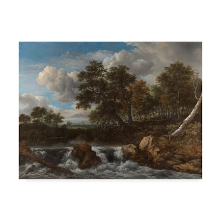 Van Ruisdael 'Landscape With Waterfall' Canvas Art,14x19